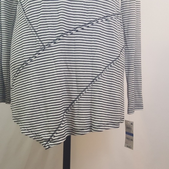 INC Striped Asymmetrical Hem Shirt Sz XL - Picture 2 of 5